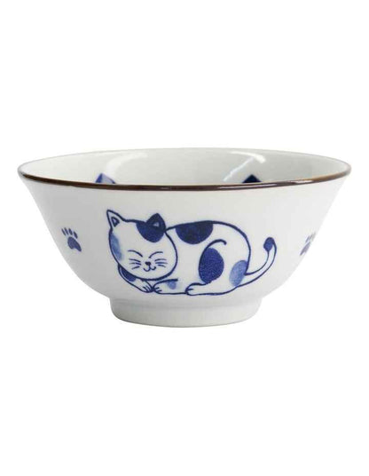 Kawaii Cat Neko Tayo Bowl 15x6.5cm Blue Cat