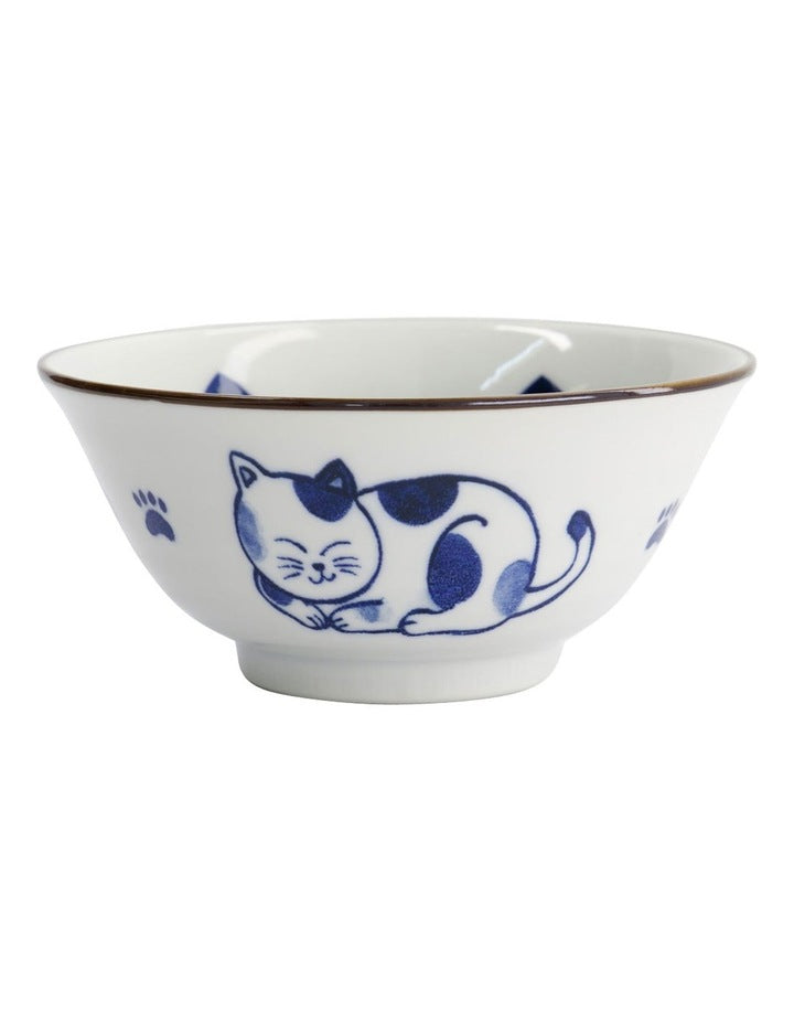 Kawaii Cat Neko Tayo Bowl 15x6.5cm Blue Cat