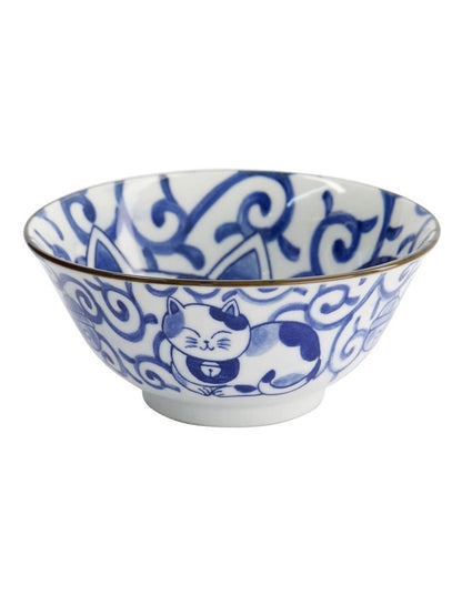 Kawaii Cat Neko Tayo Bowl 15x6.5cm in Blue