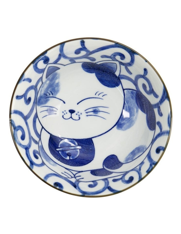 Kawaii Cat Neko Tayo Bowl 15x6.5cm in Blue