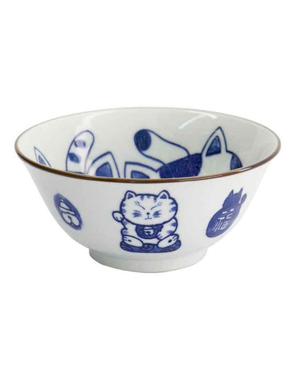 Kawaii Cat Neko Tayo Bowl 15x6.5cm in White