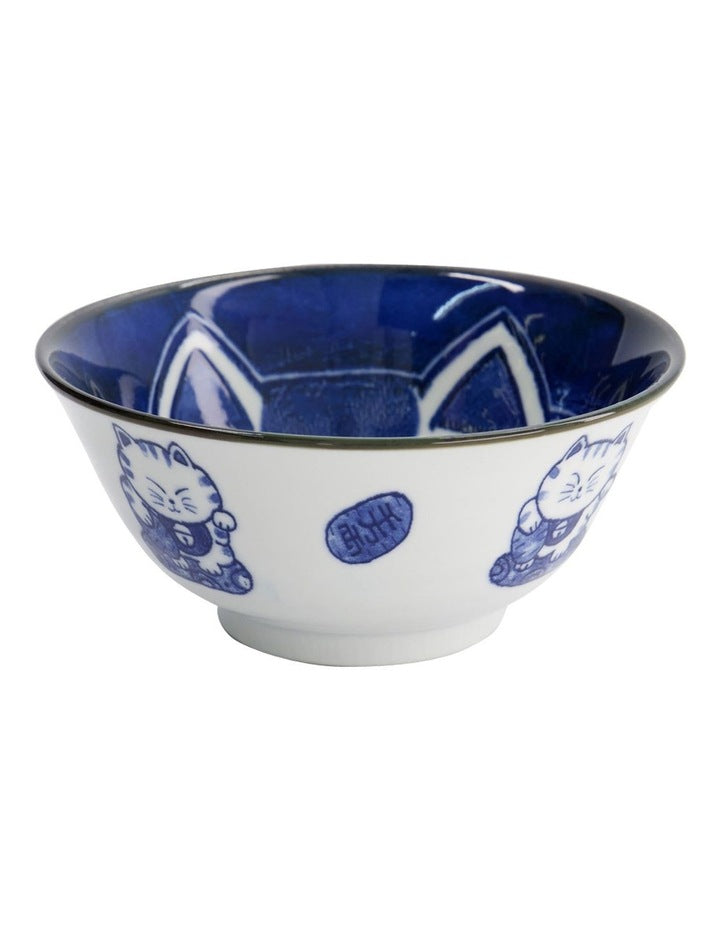 Kawaii Cat Neko Tayo Bowl 15x6.5cm in Blue