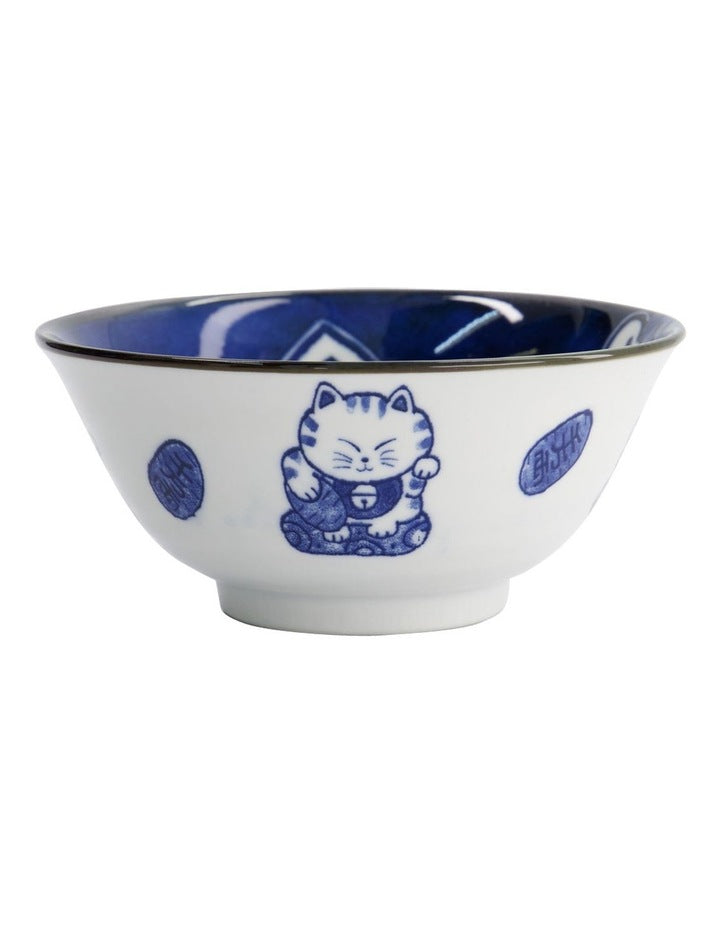 Kawaii Cat Neko Tayo Bowl 15x6.5cm in Blue