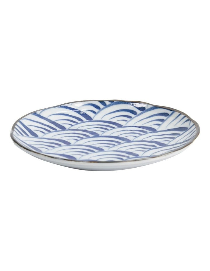 Natsu Nami Plate 16.5cm in Blue