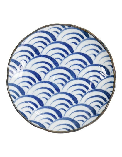 Natsu Nami Plate 16.5cm in Blue