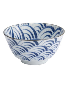 Natsu Nami Rice Bowl 12x6cm in Blue