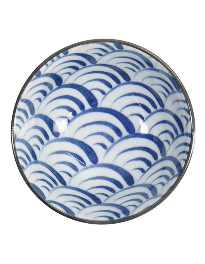 Natsu Nami Rice Bowl 12x6cm in Blue
