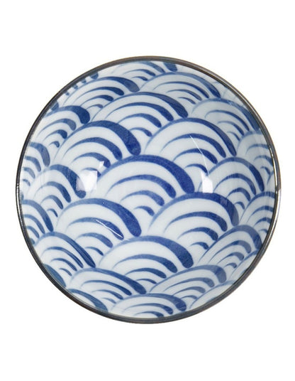 Natsu Nami Rice Bowl 12x6cm in Blue