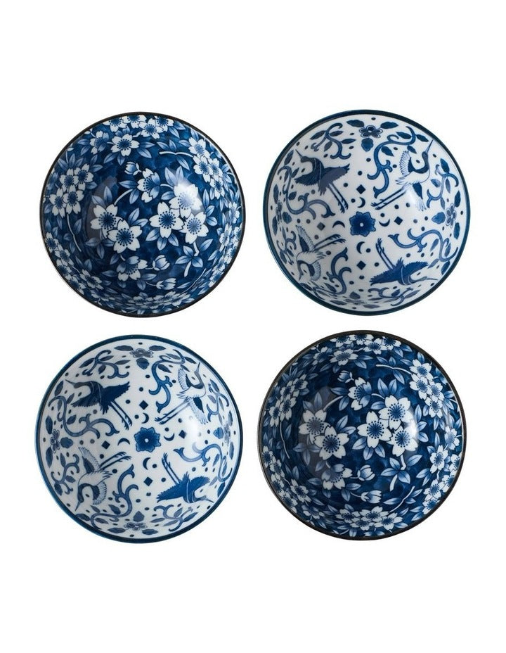 Sakura Maizuru Bowl Giftset 4 Piece 15cm Gift Boxed in Blue