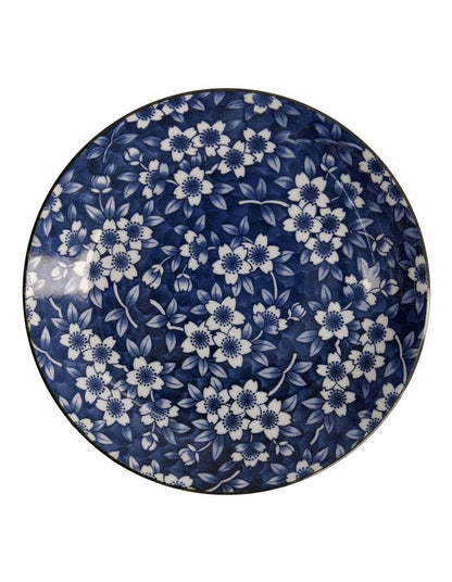 Sakura Round Plate 25cm in Blue