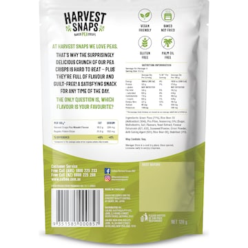 Harvest Snaps Baked Pea Crisps Wasabi 120g