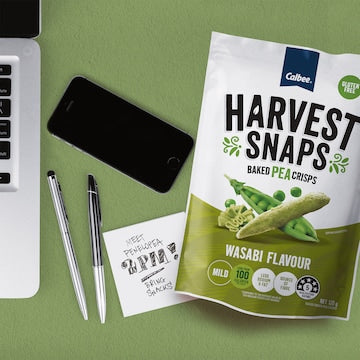 Harvest Snaps Baked Pea Crisps Wasabi 120g