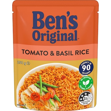 Ben's Original Tomato & Basil Microwave Rice Pouch 250g