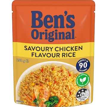 Ben's Original Savoury Chicken Flavour Microwave Rice Pouch 250g