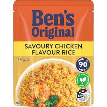 Ben's Original Savoury Chicken Flavour Microwave Rice Pouch 250g