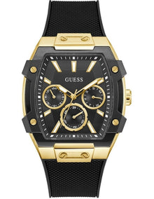 Mens Black Gold Tone Multi-function Watch