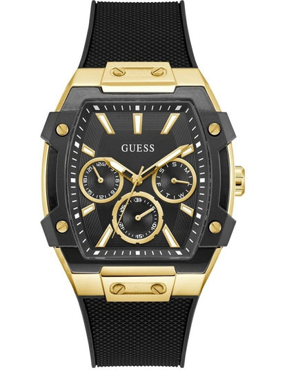 Mens Black Gold Tone Multi-function Watch