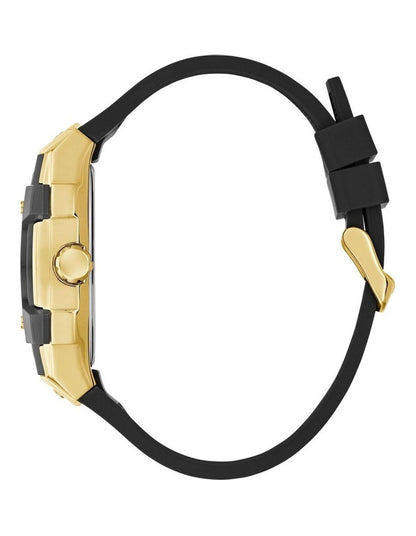 Mens Black Gold Tone Multi-function Watch