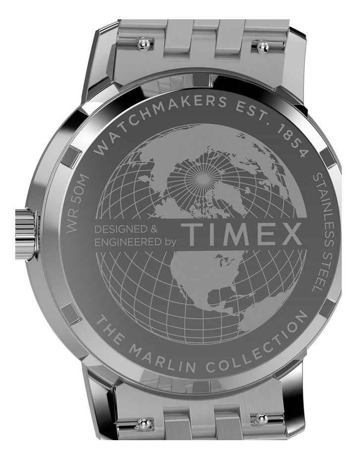 Marlin Quartz GMT Stainless Steel Bracelet Watch 40mm in Silver