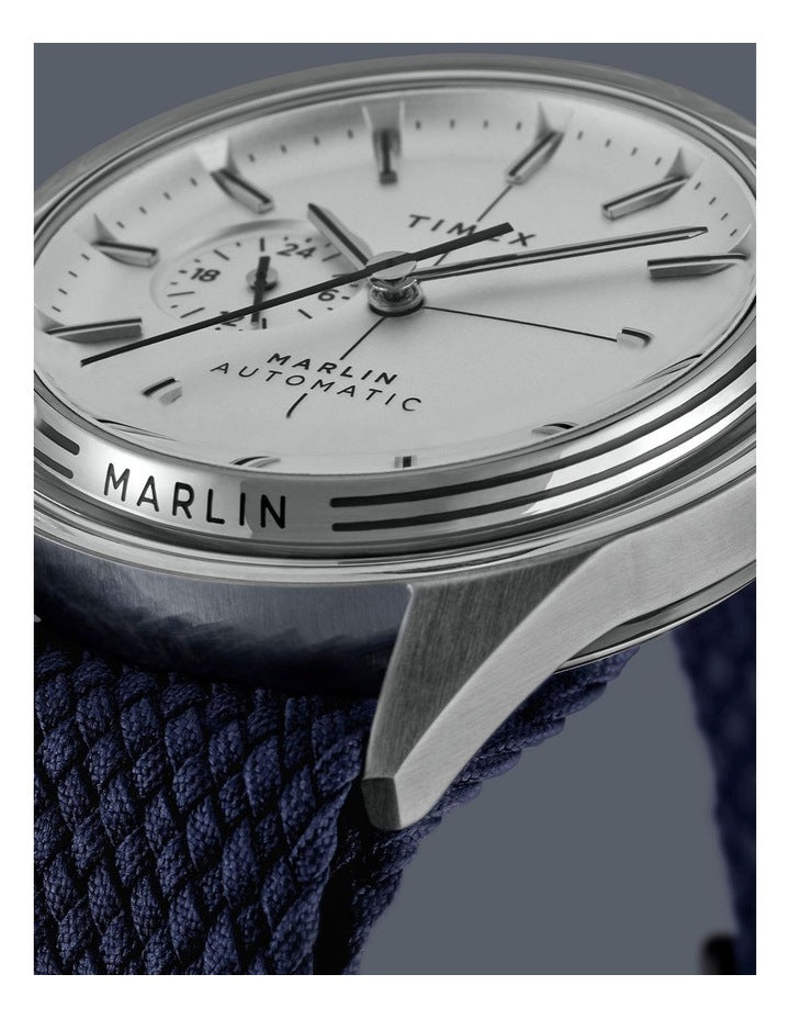 Marlin Jet Automatic Fabric Strap Watch 38mm in Silver