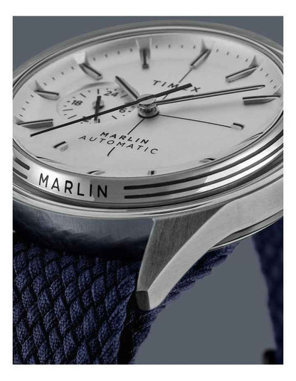 Marlin Jet Automatic Fabric Strap Watch 38mm in Silver