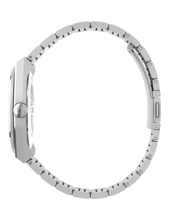 Q Continental Day And Date Stainless Steel Bracelet Watch 39mm in Silver