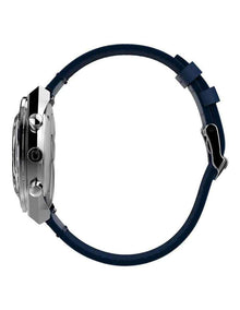 Q Chronograph Leather Strap Watch 40mm in Blue