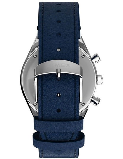 Q Chronograph Leather Strap Watch 40mm in Blue