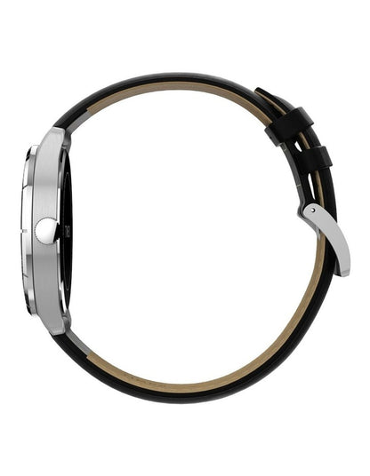 Main Street Leather Strap Watch 42mm in Black