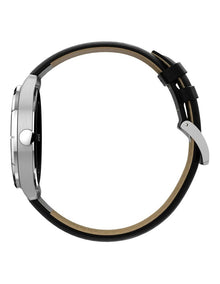 Main Street Leather Strap Watch 42mm in Black
