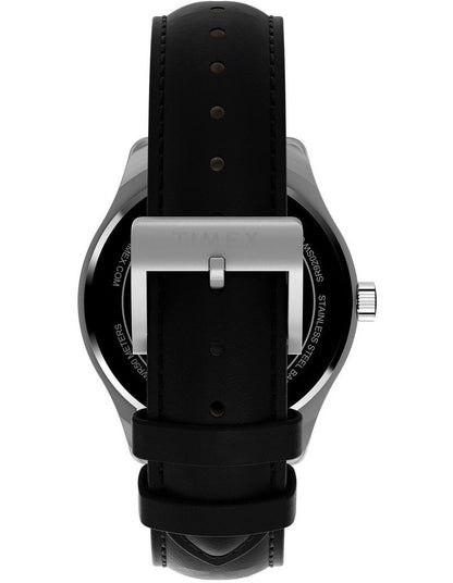 Main Street Leather Strap Watch 42mm in Black