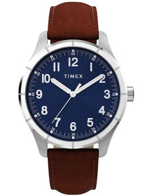 Main Street Leather Strap Watch 42mm in Brown