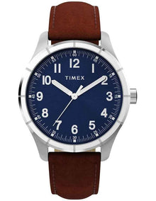 Main Street Leather Strap Watch 42mm in Brown