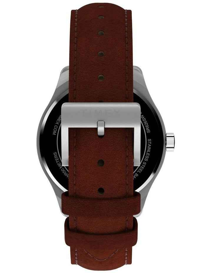 Main Street Leather Strap Watch 42mm in Brown