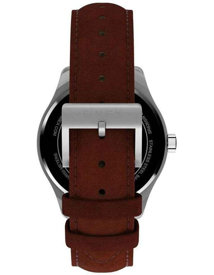Main Street Leather Strap Watch 42mm in Brown