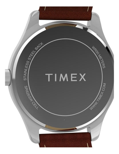 Main Street Leather Strap Watch 42mm in Brown
