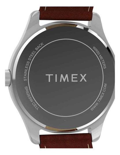 Main Street Leather Strap Watch 42mm in Brown