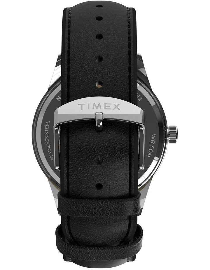 Chicago Leather Strap Watch 45mm in Black