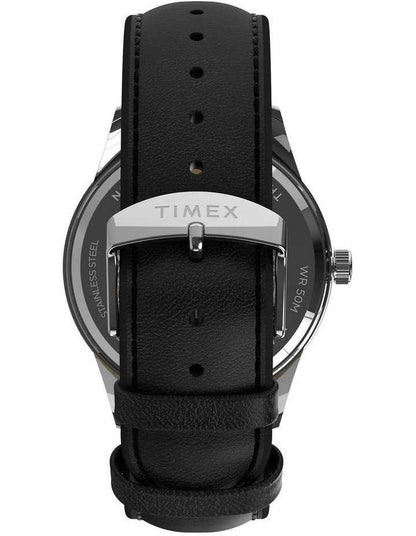 Chicago Leather Strap Watch 45mm in Black