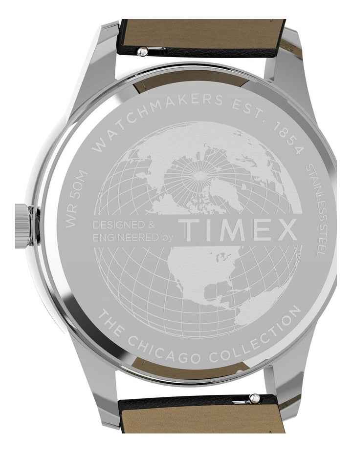 Chicago Leather Strap Watch 45mm in Black