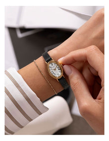 Cavatina Watch with Gold-tone Case in Black