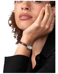 Cavatina Watch with Gold-tone Case in Brown