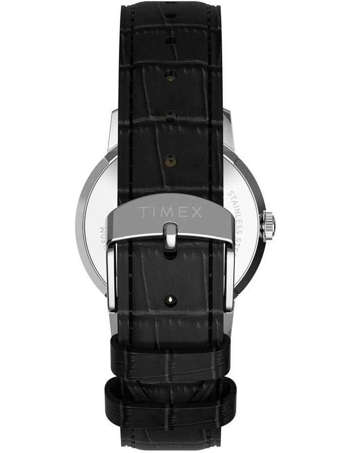 Marlin Quartz Leather Strap Watch 34mm in Black