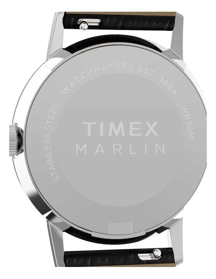 Marlin Quartz Leather Strap Watch 34mm in Black