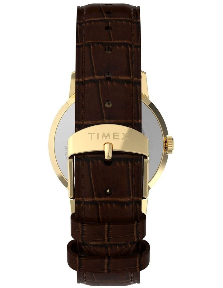 Marlin Quartz Leather Strap Watch 34mm in Brown