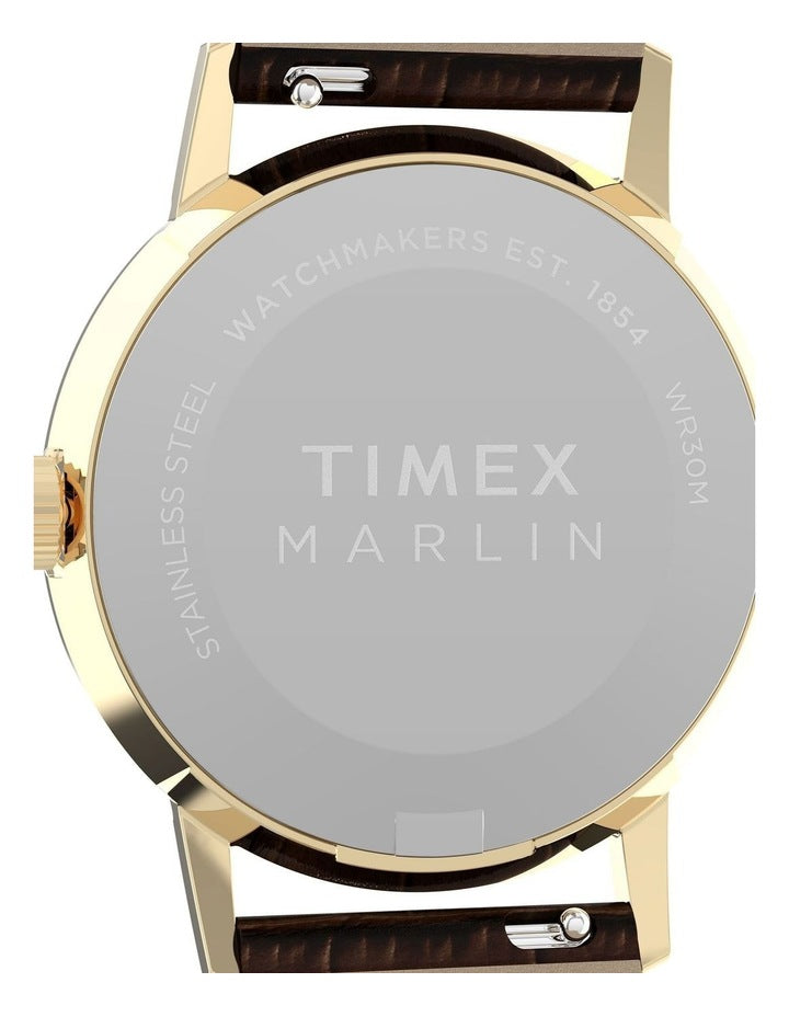 Marlin Quartz Leather Strap Watch 34mm in Brown