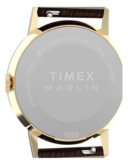 Marlin Quartz Leather Strap Watch 34mm in Brown
