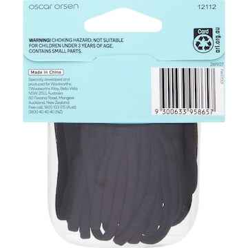 Oscar Orsen Large Metal Free Black Elastics 30 pack