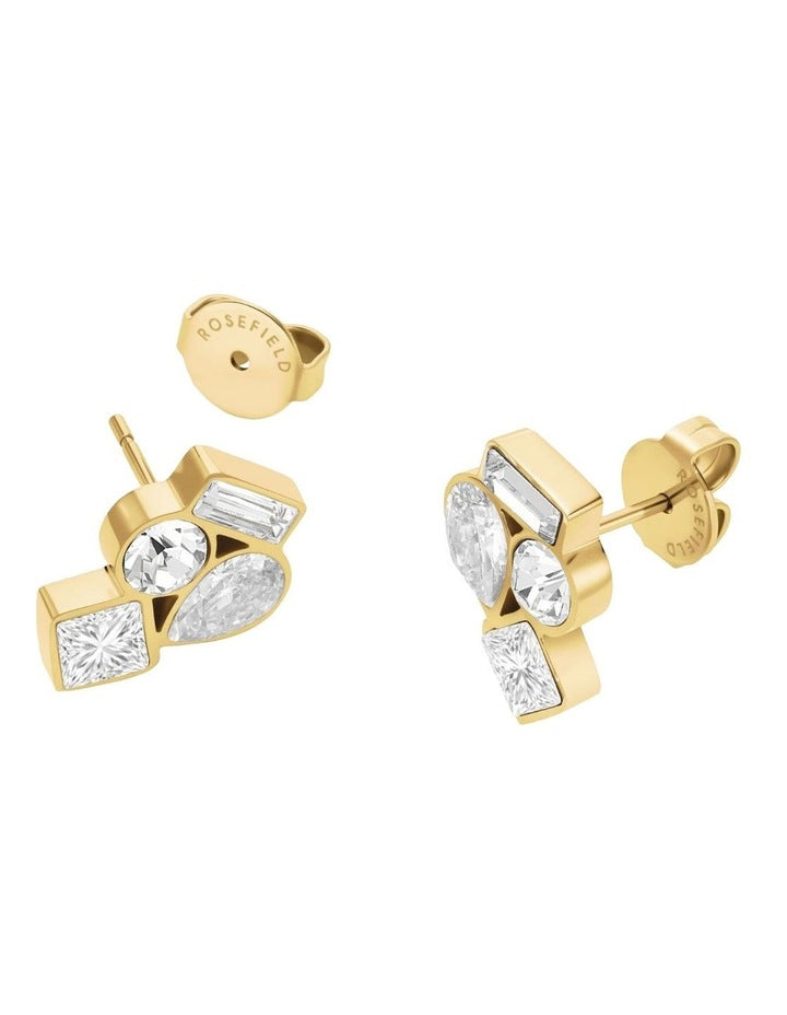 Playful Diamonds Cluster Stud Earrings in Gold