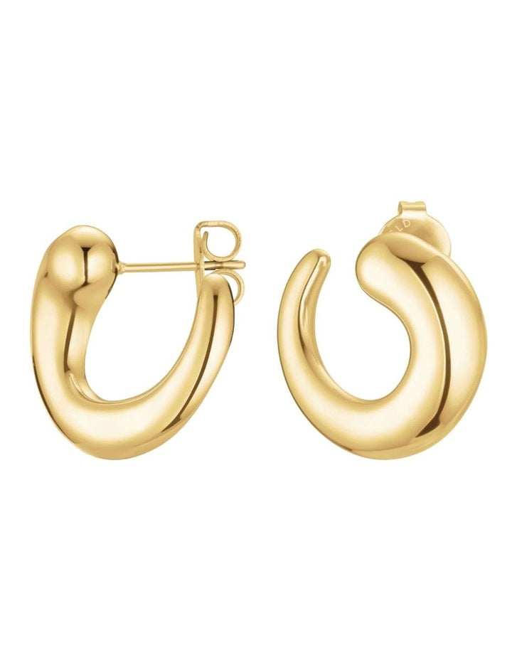 Dome Swirl Stud Earrings in Gold-Tone